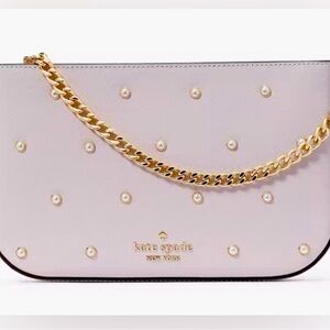 Kate Spade New York Madison Studded Pearls Pochette Wristlet **Authentic**
